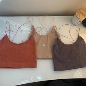 Urban Outfitters set of 3 crop tanks